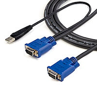 15 ft 2" 1 Ultra Thin USB Keyboard and Mouse KVM Cable