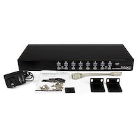 1U 16 Port Rackmount USB PS/2 KVM Switch with OSD