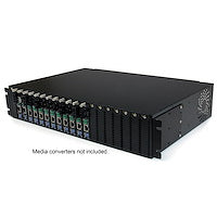 2U 20-slot Rack Media Converter Chassis with AC/DC power for ET Series 2 Fiber Media Converter
