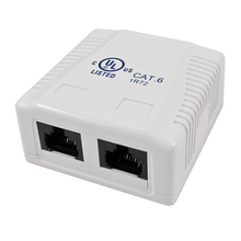 2-Port Surface Mount Box With CAT6 Jack (Pack of 50)