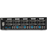 4 Port Dual Monitor Dual Link DVI KVM Switch 1440p Dual Screen/View/Display Compact USB KVM Switch w/Integrated USB 3.0 Hub