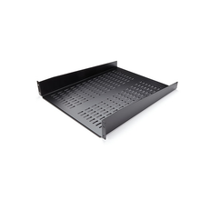 2U Vented Server Rack Universal Mount Shelf 22" Deep Cantilever Tray Steel Holds Upto 50lbs For 19" Network Equipment Rack Black