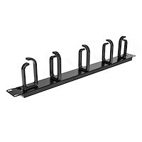 1U 19" Metal Rackmount Cable Management Panel Horizontal Steel Black