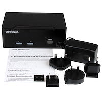 2-port KVM Switch with Dual VGA - USB 2.0 Peripherals From a Single Workstation