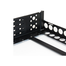 2U 19" Fixed Adjustable Depth Universal Server Rack Rails Steel Black