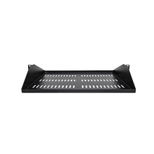 2U Vented Server Rack Shelf Center Mounted Universal Rackmount Cantilever 14" Deep Tray For 19" Network Equipment Rack Steel Black