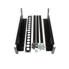 3U 19" Fixed Adjustable Depth Universal Server Rack Rails Steel Black