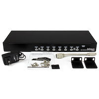 8 Port 1U Rackmount USB PS/2 KVM Switch with OSD Based Computer Systems