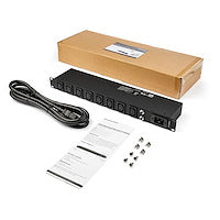 1U 19" 8 Port Rack Mount PDU IEC C13 Socket Rackmount Power Supply/Strip Horizontal Server Rack Mountable Surge Protector