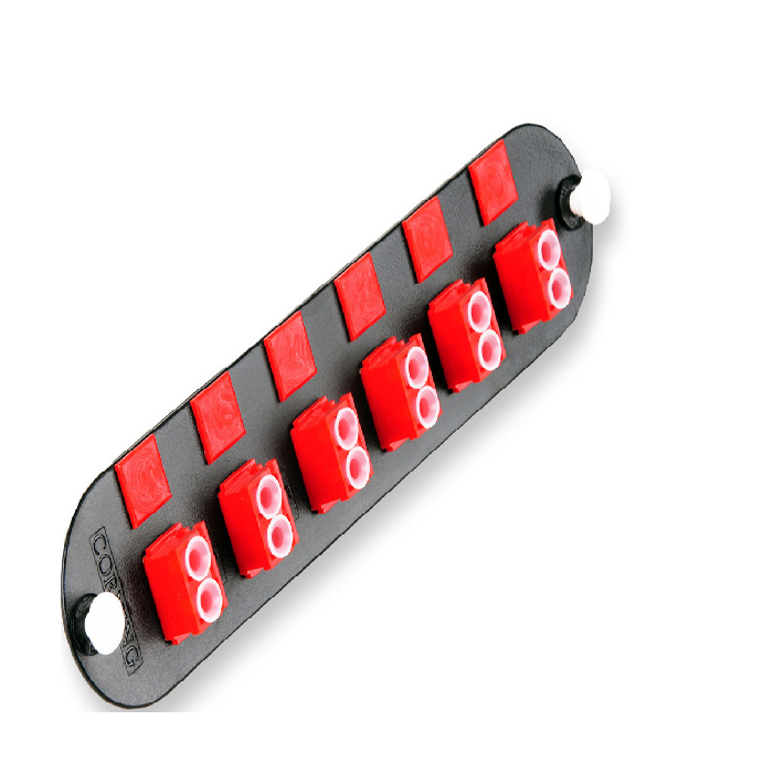 Closet Connector Housing (CCH) Panel Keyed-Keyed LC Adapters  Duplex 12 F SM/MM Red CCH-CP12-K5