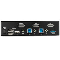 2 Port DisplayPort KVM Switch 4K 60Hz Single Display Dual Port UHD DP 1.2 USB KVM Switch with Integrated