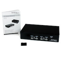 4 Port Professional VGA USB Device Between All Connected Computers KVM Switch with Hub