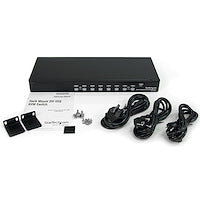 8 Port 1U Rackmount DVI USB KVM Switch Connect HDMI Based Systems