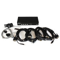 4 Port USB DVI KVM Switch with DDM Fast Switching Technology and Cables