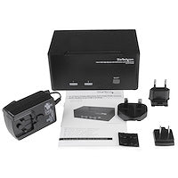 2 Port Triple Monitor DVI USB KVM Switch with Audio & USB 2.0 Hub