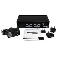 4 Port 1U Rackmount USB KVM Switch with OSD OS Independent No Drivers or Software Required