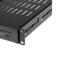 1U Adjustable Mounting Depth Vented Server Rack Mount Shelf 27.5" Deep Universal Tray Holds Upto 176.8 lbs For 19" AV/ Network Equipment Rack