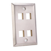 4-Port Stainless Steel Wall Plate 304-J2655/4P/S (Pack of 10)