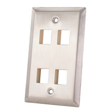 4-Port Stainless Steel Wall Plate 304-J2655/4P/S (Pack of 10)