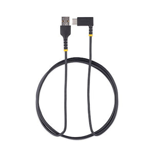 A to C Charging Cable Right Angle Heavy Duty Fast Charge USB C Cable Black 6ft 2m USB