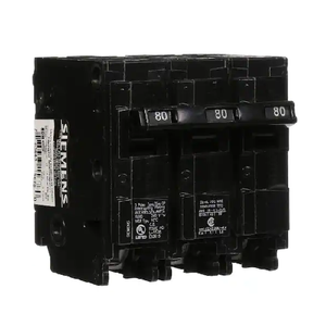 Siemens Q380 Type QPH 3 Pole 80 Amp 10 kA 240 VAC Plug-In Circuit Breaker