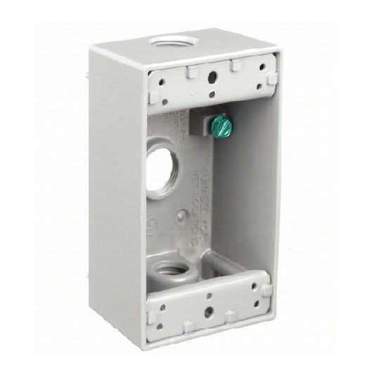 BELL Weatherproof Electrical Box: 1 Gangs, 1/2 in Hub Size, 3 Inlets, 4.5 in Lg, 2.75 in Wd, 2 in Dp - 5320-0