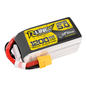 Tattu R-line Version 5.0 1200mAh 6S1P 22.2V 6S1P 150C Lipo Battery Pack With XT60 plug