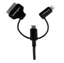 3' USB 2.0 to Lightning or 30-pin Dock or Micro-USB, Apple MFi Certified 3 in 1 Multi Charging Single Cable LTADUB1MB