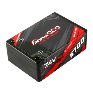 Gens Ace 5700mAh 2S3P 7.4V 60C HardCase Lipo Battery Pack 12# With 4.0mm Bullet To Deans Plug
