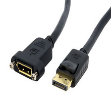 Panel Mount DisplayPort Cable 4K x 2K Video Extender Cord W/ Panel Mount DP Connector Monitor Cable