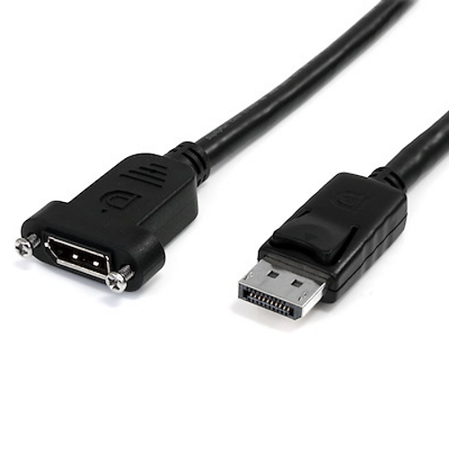 3' Panel Mount DisplayPort Cable 4K x 2K Video Extender Cord W/ Panel Mount DP Connector Monitor Cable DPPNLFM3PW