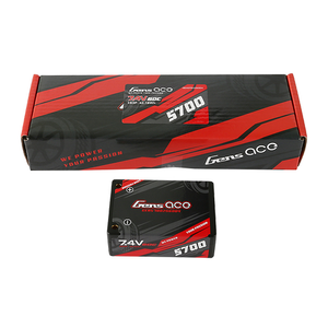 Gens Ace 5700mAh 2S3P 7.4V 60C HardCase Lipo Battery Pack 12# With 4.0mm Bullet To Deans Plug