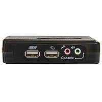 2 Port Black USB KVM Switch Kit with Audio and Cables