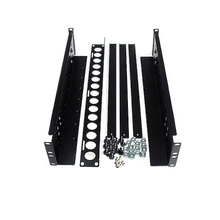 2U 19" Fixed Adjustable Depth Universal Server Rack Rails Steel Black