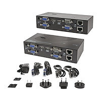 USB Dual VGA over Cat5 KVM Console Extender -650 ft / 200m Installed Locally