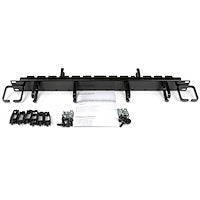 1U 19" Horizontal Cable Management Panel Front and Rear Mount Black