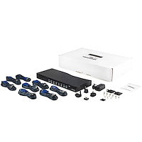 8 Port 1U Rackmount USB KVM Switch Kit with OSD and Cables