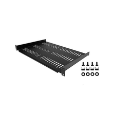 1U Universal Vented Server Rack Shelf Mount Cantilever 12" Deep Tray Holds Upto 55lb/25kg For 19" Network Equipment Rack & Cabinet Steel Black