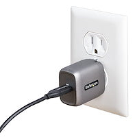 30W USB-C Wall Charger Portable GaN Charger w/ Power Delivery 6ft Cable Space Gray