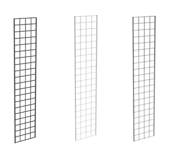 Gridwall Panels Metal Material Black, White and Chrome