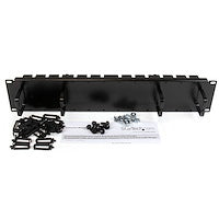 2U Double-Sided Horizontal Cable Management Panel with Finger Duct & D-Ring Hooks