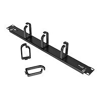 1U 19" Metal Rackmount Cable Management Panel Horizontal Steel Black