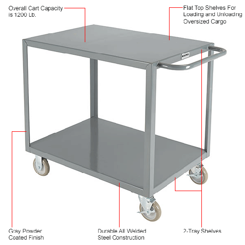 Steel Utility Cart w/ 2 Shelves 1200 lb Capacity 800459