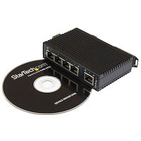 5-Port Industrial Ethernet Switch Wide-range 12-48V DC Terminal Block Input DIN Rail Mountable