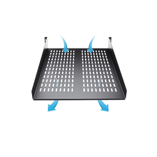 2U Vented Server Rack Universal Mount Shelf 22" Deep Cantilever Tray Steel Holds Upto 50lbs For 19" Network Equipment Rack Black