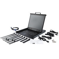 Rackmount KVM Console Single Port VGA KVM with 19" LCD Monitor for Server Rack Fully Featured Universal 1U LCD KVM Drawer