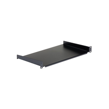 1U Fixed Server Rack Mount Shelf 10" Deep Steel Universal Cantilever Tray Holds Upto 44.2lbs For 19" AV/ Network Equipment Rack Black