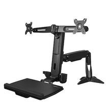 Sit Stand Dual Monitor Arm Desk Mount Dual Computer Monitor Adjustable Standing Workstation