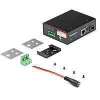 Industrial Fiber to Ethernet Media Converter 12V-56VDC Singlemode/Multimode Optical Fiber to Copper Gigabit Network