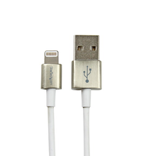 3' USB to Lightning Durable Connections Metal Apple MFi Certified Charging Cable White